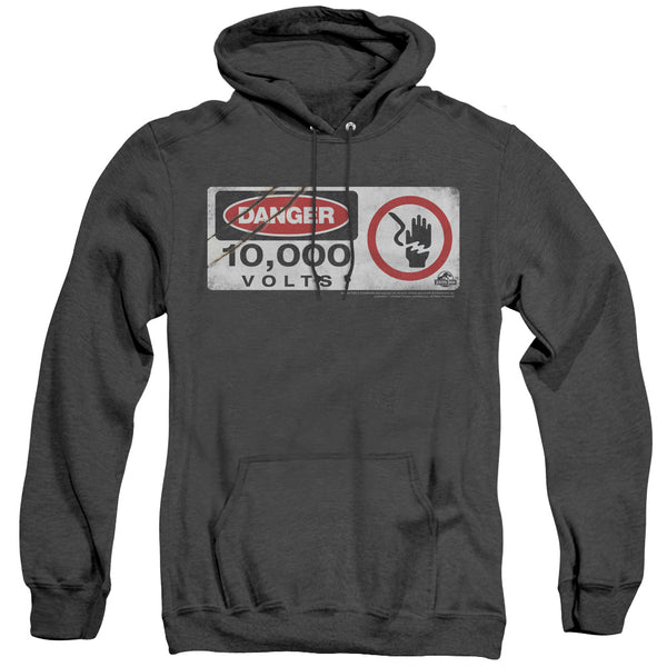 Jurassic Park - Electric Fence Sign Adult Heather Hoodie