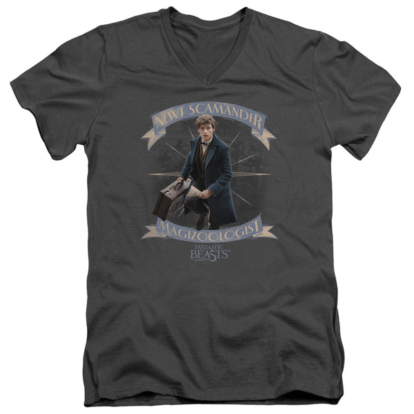 Fantastic Beasts - Newt Scamander Adult Slim Fit V Neck Cotton