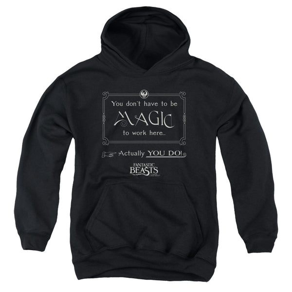 Fantastic Beasts - Magic To Work Here Youth Hooded Sweatshirt