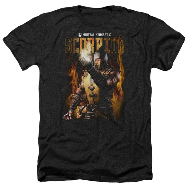 Mortal Kombat - Scorpion Adult Regular Fit Heather Short Sleeve