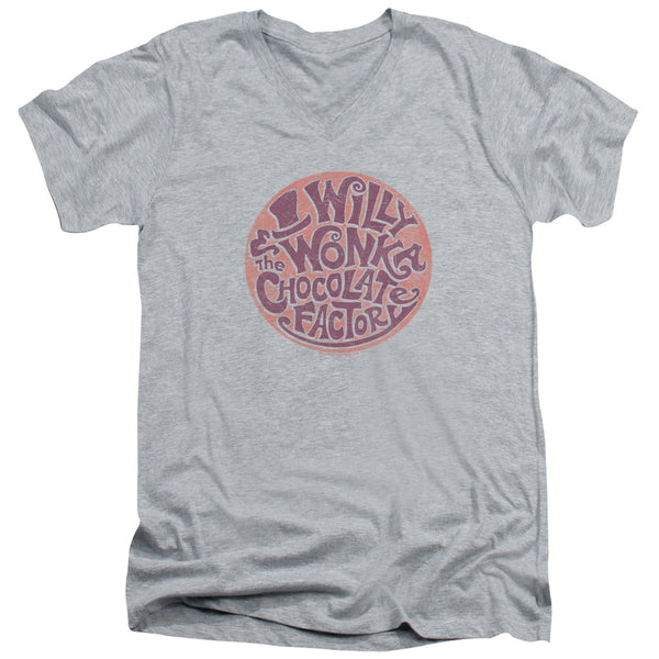 Willy Wonka And The Chocolate Factory - Circle Logo Adult Slim Fit V Neck Cotton