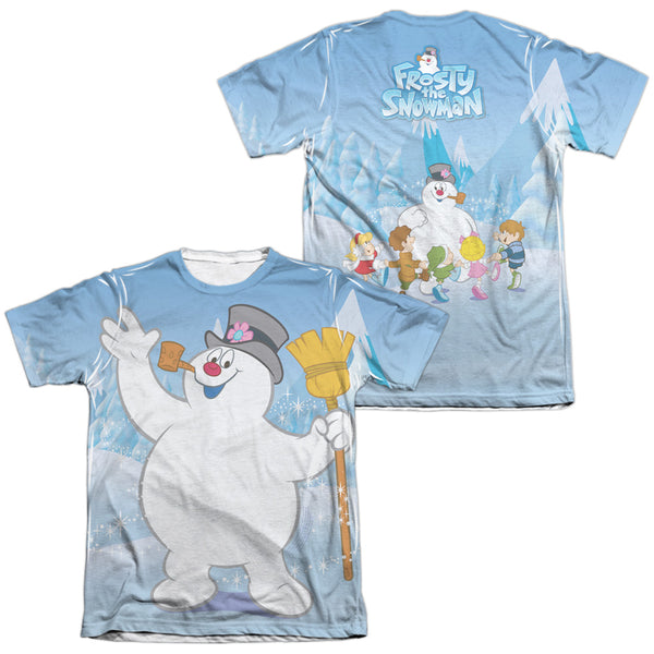 Frosty The Snowman - Frosty Wave (Front - Back Print) Adult Regular Fit Short Sleeve 65 - 35 Poly - Cotton