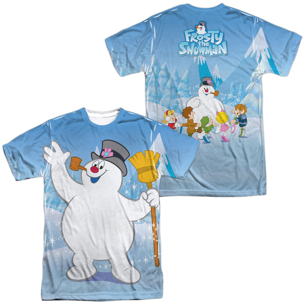 Frosty The Snowman - Frosty Wave (Front - Back Print) Adult Regular Fit Short Sleeve 100% Poly