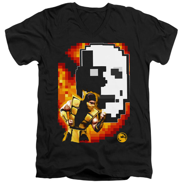 Mortal Kombat Klassic - Scorpion Adult Slim Fit V Neck Cotton