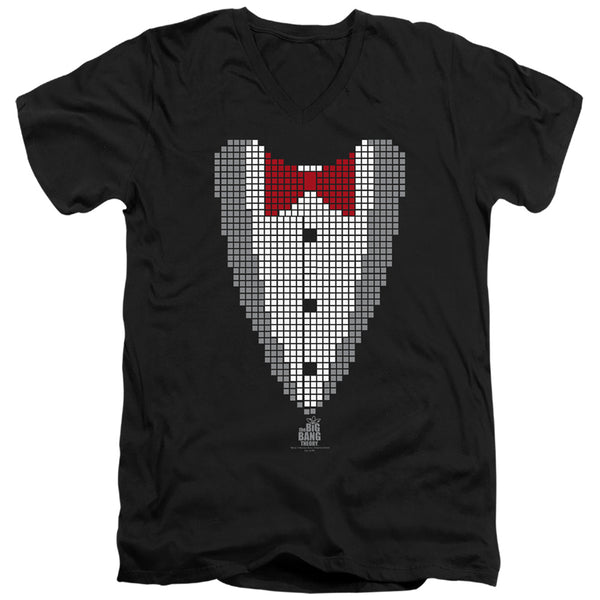 Big Bang Theory - Pixelated Tux Adult Slim Fit V Neck Cotton