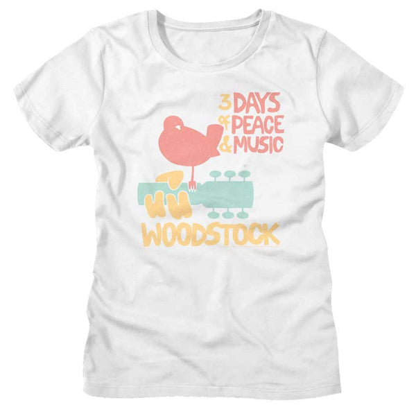 Woodstock 3 Days Of Peace-Ladies S/S Tshirt