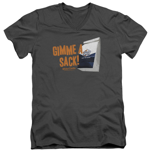 White Castle - Gimmie A Sack Adult Slim Fit V Neck Cotton
