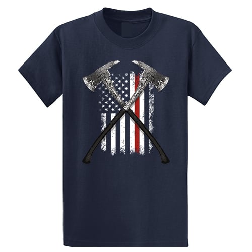 Fireman Axes American Flag - Graphic T-Shirt