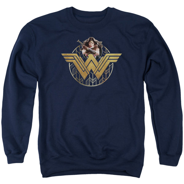Wonder Woman Movie - Power Stance And Emblem Adult Crewneck Sweatshirt