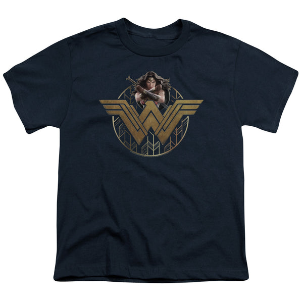 Wonder Woman Movie - Power Stance And Emblem Youth Short Sleeve