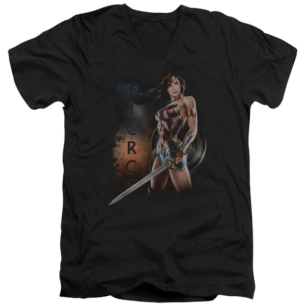 Wonder Woman Movie - Fierce Adult Slim Fit V Neck Cotton