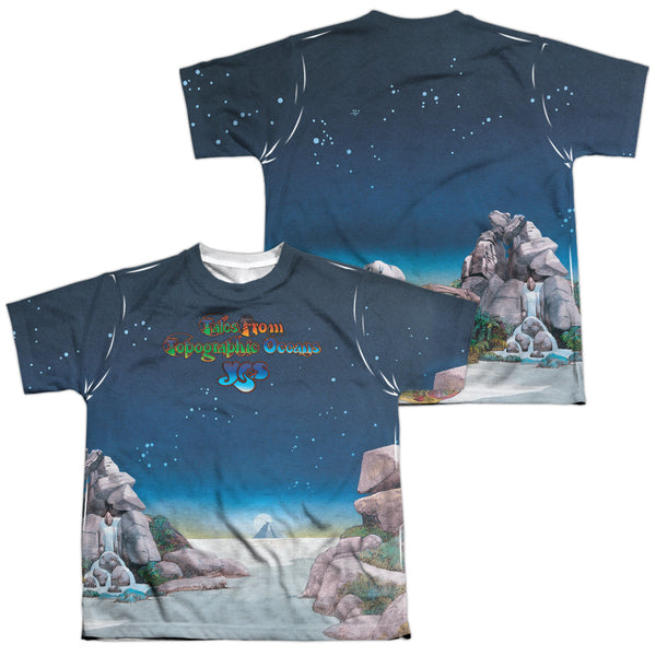 Yes - Topographic Oceans (Front - Back Print) Youth Short Sleeve 100% Poly
