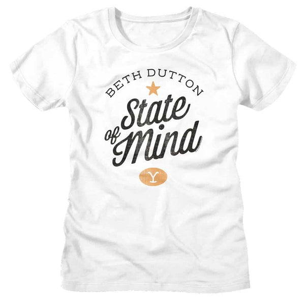 YELLOWSTONE-YELLOWSTONE BETH STATE OF MIND-WHITE LADIES S/S TSHIRT